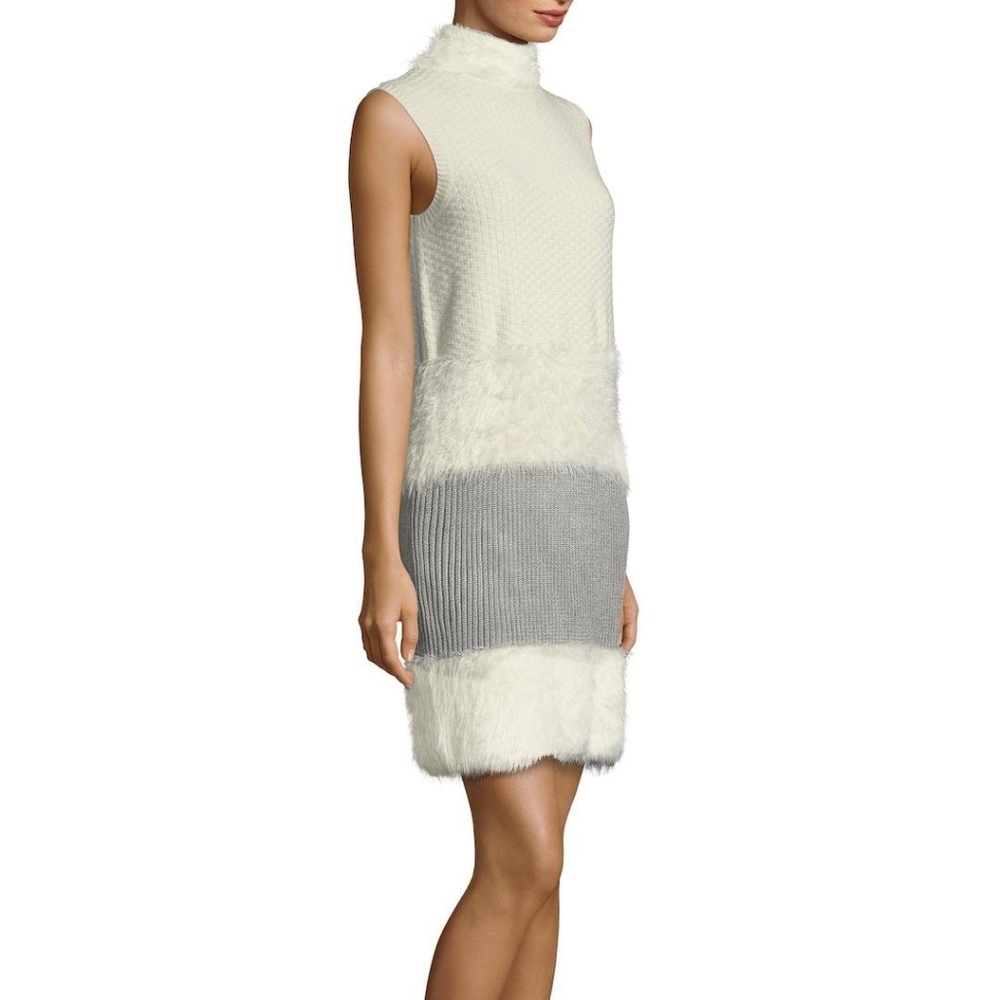 Diane Von Furstenberg Plush Dress Look 11 Ivory S - Picture 11 of 11